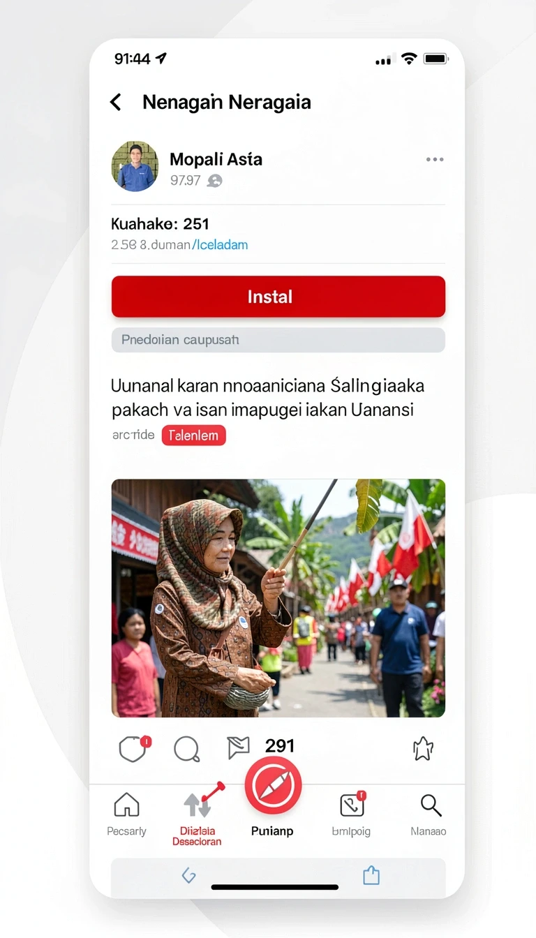Tampilan antarmuka simo89 di Android